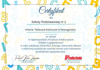 zaswiadczenie